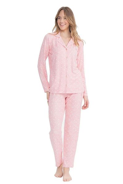 U.S. Polo Assn. Η.Π.Α. Polo Assn. 17100 Γυναικεία ροζ μακρυμάνικη πατιλέτα πιτζάμες