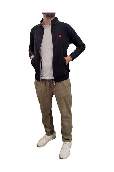 U.S. Polo Assn. БАЗА. Поло 1667362 Черно яке с цип - M St07691-Black-M