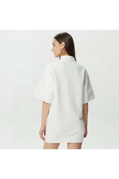 Lacoste Women's Loose Fit Short Sleeve Polo Neck White Dress