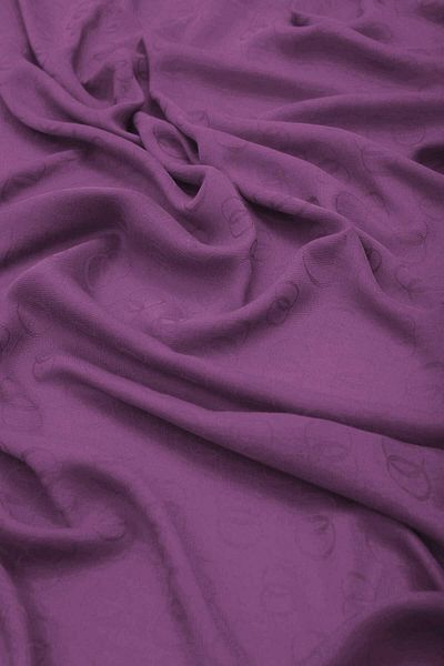 Imannoor Purple Chain Patterned Cotton Silk Shawl - 70x210