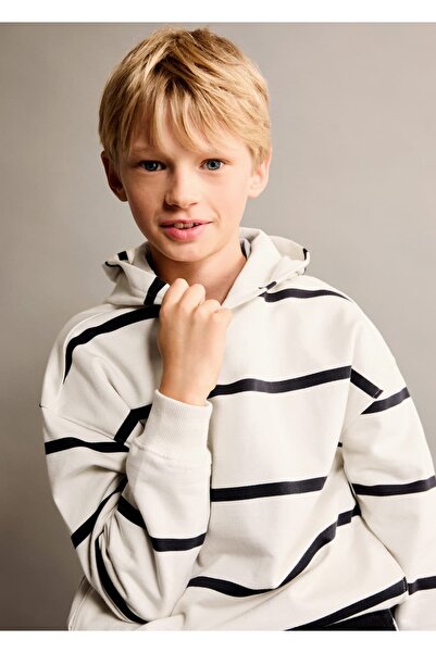 MANGO Kids Hanorac cu glugă în dungi