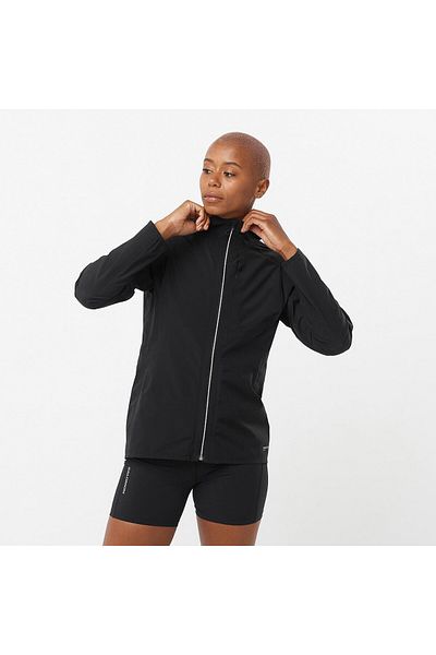 Salomon Bonatti Trail Jkt W معطف واق من المطر للجري للنساء باللون الأسود للنساء LC2175400
