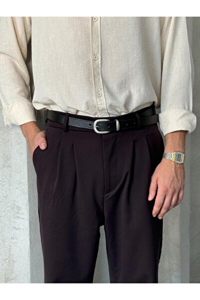 HYMAN Erkek Pileli Baggy Kalıp Kumaş Pantolon