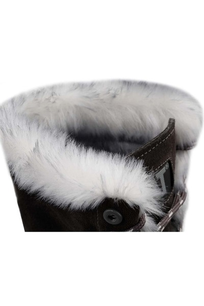 Cat 015Z101184 Utah Fur Kürklü Deri Caterpıllar Kadın Bot GRİ