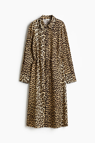 H&M Desenli ve Kuşaklı Elbise