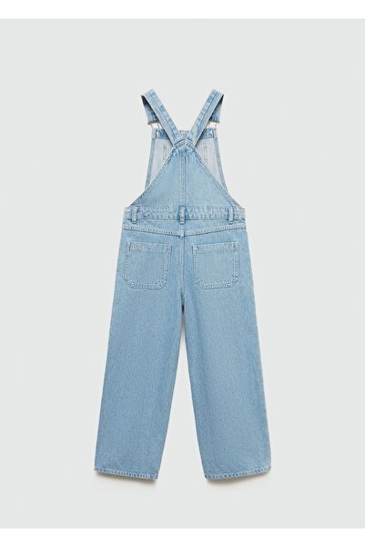 MANGO Kids Düz Kesim Denim Tulum