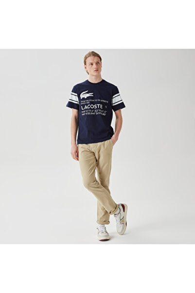 Lacoste Active Erkek Relaxed Fit Bisiklet Yaka Baskılı Lacivert T-Shirt