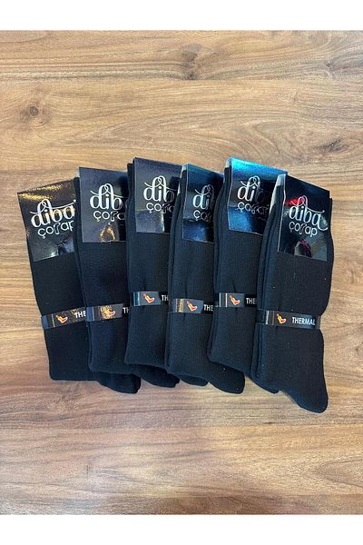 Diba Men's Winter Thermal Terry Socks 6 Pack