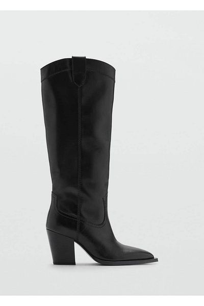 MANGO Woman Lederstiefel im Cowboy-Stil