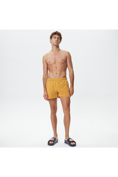 Lacoste Erkek Regular Fit Çizgili Sarı Mayo Şort