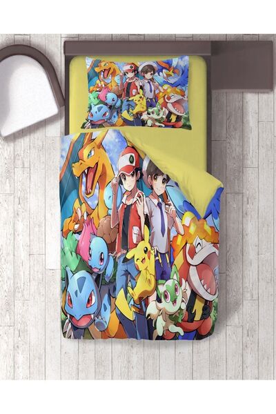hediyechy Set cuvertură de pilota unică cu tematică Pokemon