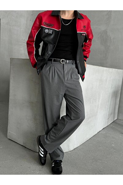 HYMAN Ανδρικό υφασμάτινο παντελόνι φαρδύ κομμένο