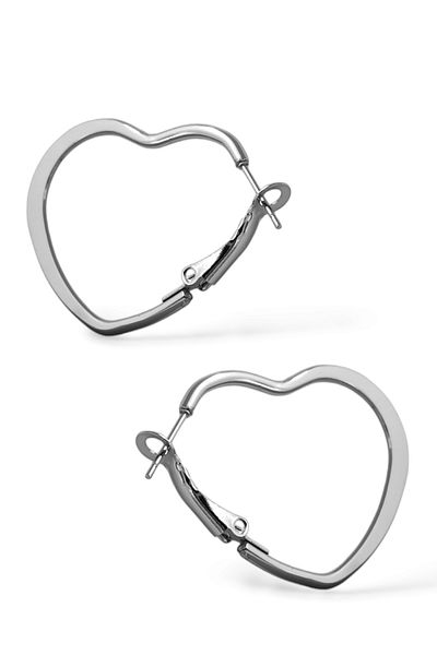 Çlk Accessories حلق على شكل قلب من الفولاذ المقاوم للصدأ (40 ملم)