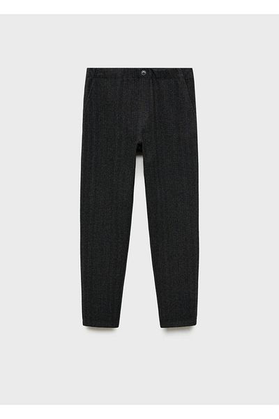 MANGO Kids Straight cut herringbone trousers