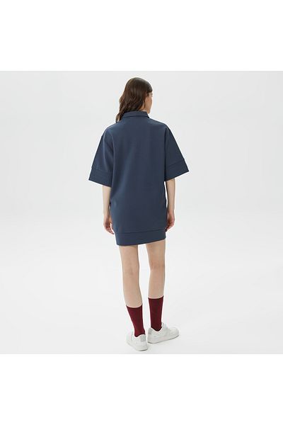 Lacoste Women's Loose Fit Short Sleeve Polo Neck Navy Blue Dress