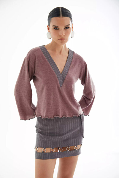 Keikei Desenli Triko Kısa Etek