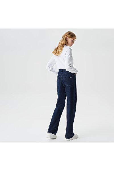 Lacoste Kadın Straight Fit Lacivert Jean Pantolon