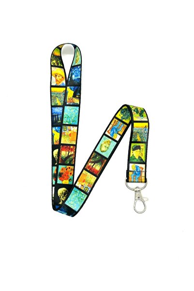 Sağlıkçı Shopping حزام بطاقات برباط للرقبة بتصميم لوحة فان جوخ المختلطة