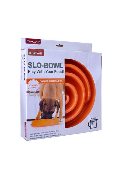 Dog Games Slow Eat Food Container 4 Containers Orange Zrnet