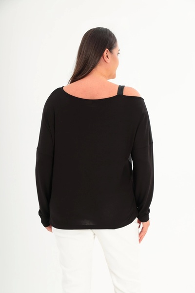 aytemas Μπλούζα με λουράκι με στάμπα από δερμάτινο κομμάτι