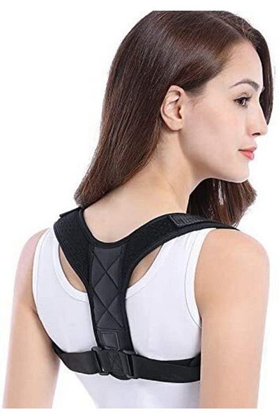 EquinoxMall Leather Patterned Unisex Orthopedic Shoulder Corset - Belted
