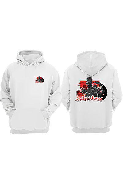 THEWERT Унісекс The Simpsons Godzilla Homer Fire Дизайн з принтом спереду і ззаду, звичайний крій, білий світшот