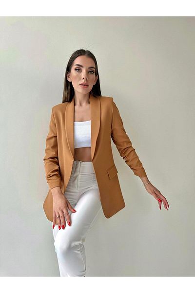 SEDA FİDAN Плисирано яке в камилов цвят