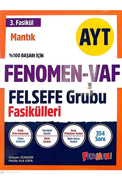Fenomen Yayıncılık FENOMEN OKUL 2025 FENOMEN-VAF  AYT FELSEFE GRUBU FASİKÜLLERİ VİDEO ÇÖZÜMLÜ