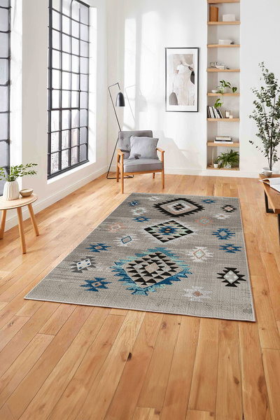 Napoli Home Baskılı Etnik Geleneksel Model Yıkanabilir Kaymaz Taban Yolluk Mu...