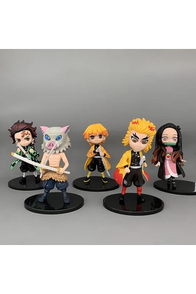 e-life shop مجموعة شخصيات الرسوم المتحركة Demon Slayer Demon Slayers - Z. Agatsuma، T. Kamado، I. Hashibira، N. Chan، K. Rengoku