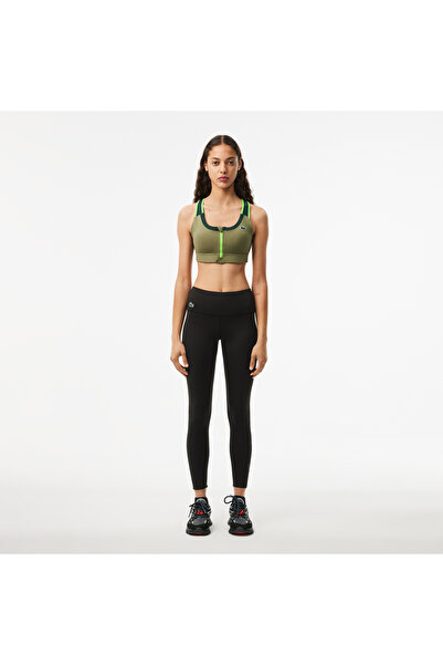 Lacoste Kadın Slim Fit Baskılı Siyah Tayt