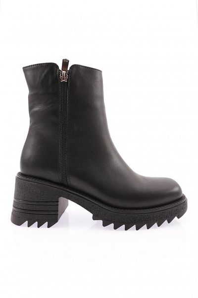 DGN Black Genuine Leather Women's Boots - 9113882