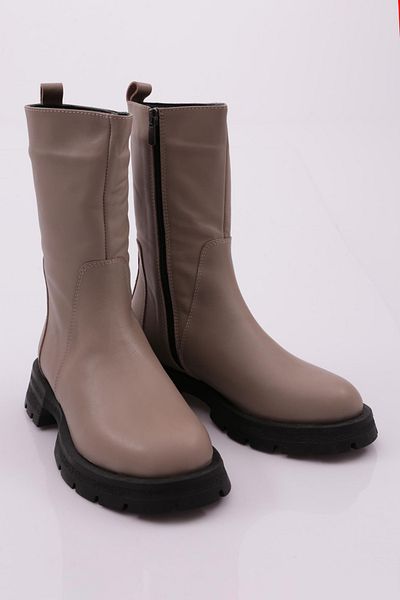 DGN Γυναικείες μακριές μπότες 21551-22k Mink από γνήσιο δέρμα - με φερμουάρ