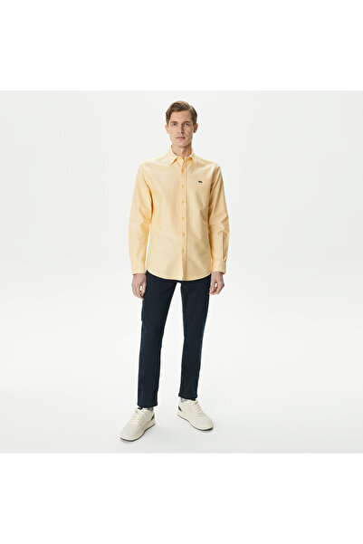 Lacoste Erkek Slim Fit Sarı Gömlek