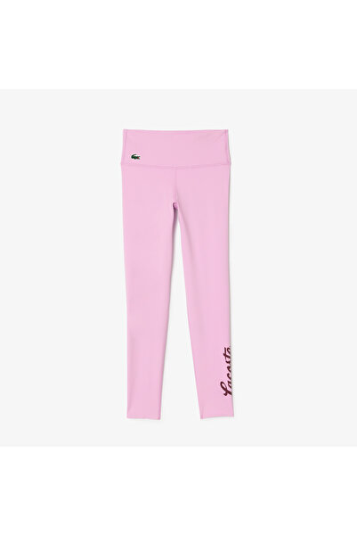 Lacoste Kadın Slim Fit Baskılı Pembe Tayt