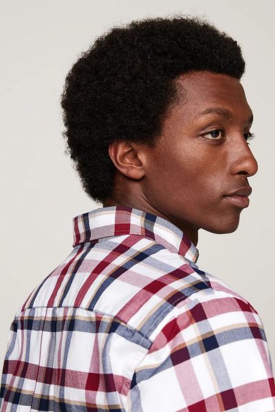 Tommy Hilfiger Men's Medium Chk Heritage Oxf Rf Shrt Casual Shirt - Red