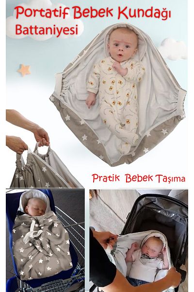 ALİTA TEXTILE Double Layer Cotton Baby Rompers - Kundaq, Blanket, Carry, Rompers