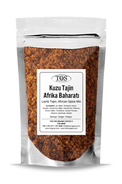 TOS The Organic Spices Kuzu Tajin, Afrika Baharat Karışımı 100 gr Lamb Tagine, African Spice Blend - Premium Quality