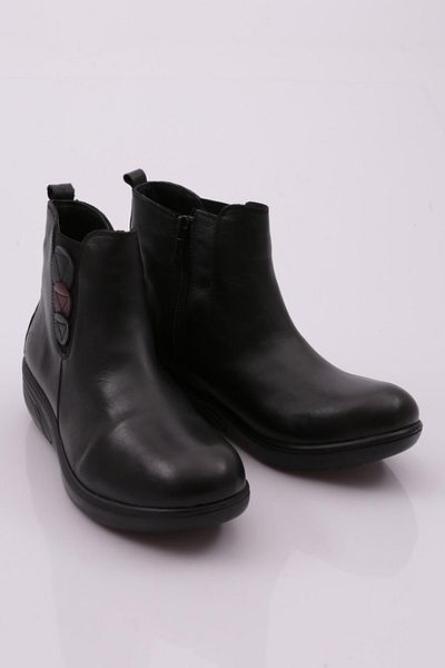DGN Μαύρα Δερμάτινα Γυναικεία Sneakers Μποτάκια
