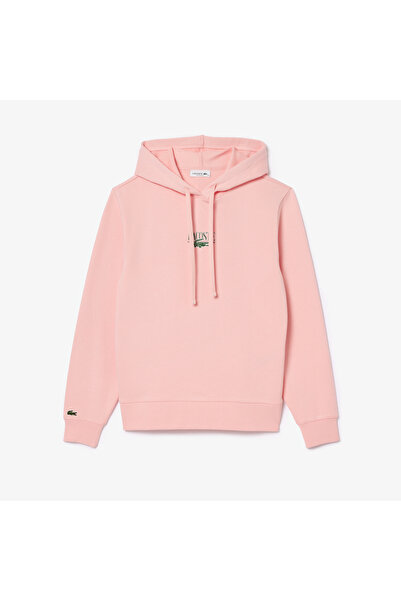 Lacoste Classic Kadın Polo Yaka Pembe Sweatshirt