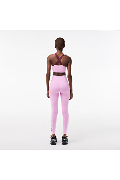 Lacoste Kadın Slim Fit Baskılı Pembe Tayt