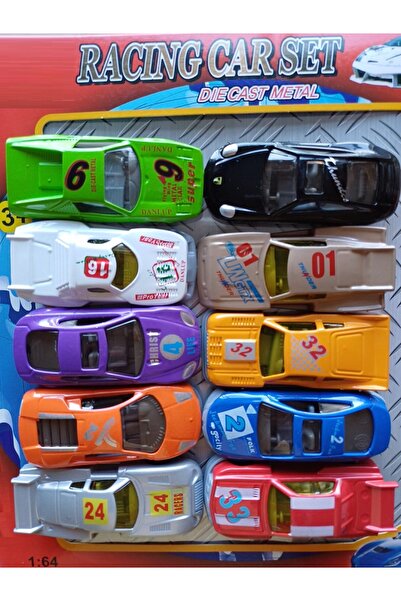 OYUNCAKSAHİLİ Yarış Arabaları 7cm Demir Araba Kırılmaz Oyuncak Metal 10 Adet ...