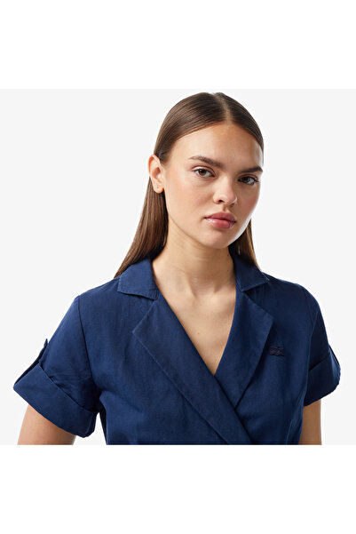 Lacoste Kadın Straight Fit Lacivert Elbise