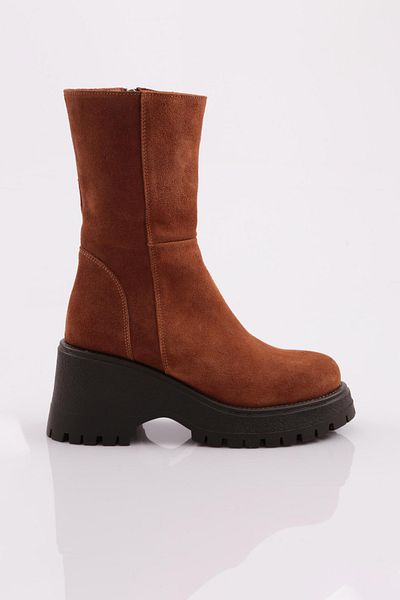 DGN 2214-771-22k Tan Suede Γυναικείες Μπότες - Γνήσιο δέρμα