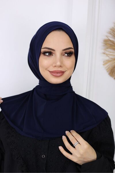 Trablus Çıtçıtlı Hijab Bone Lacivert