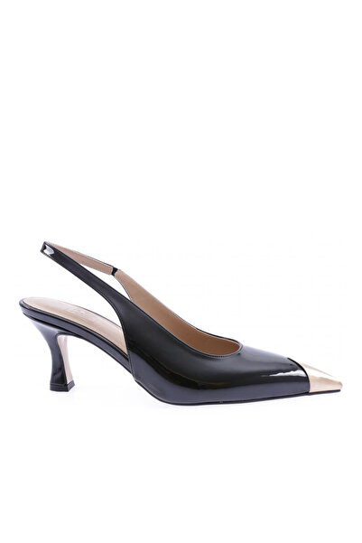 DGN Black Patent Leather Pointed Toe Women's High Heels - 316521085
