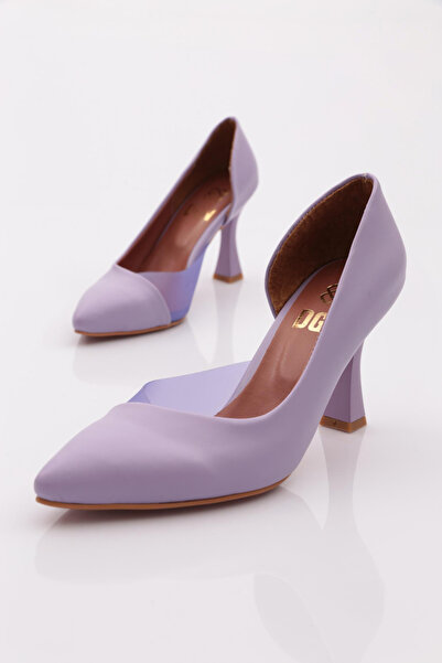 DGN 0653-22y Kadın Sivri Burun Parmak Dekolteli Yanı Transparan Uzun Topuklu Ayakkabı