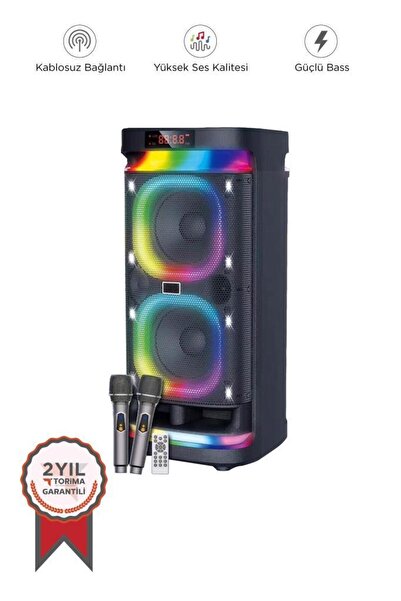 Torima Bluetooth Hoparlör Rgb Işıklı Mikrofonlu Kumandalı Parti Speaker BTS-1...