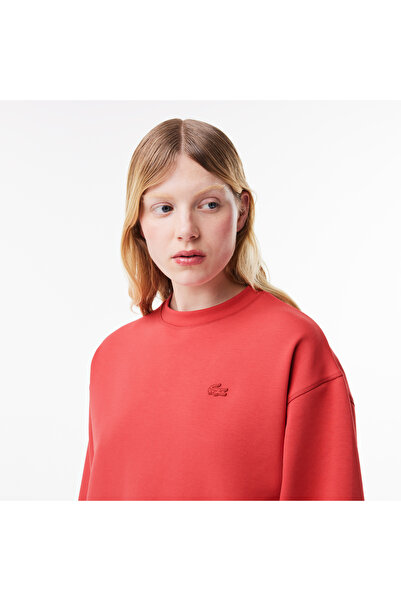 Lacoste Kadın Bisiklet Yaka Kırmızı Sweatshirt
