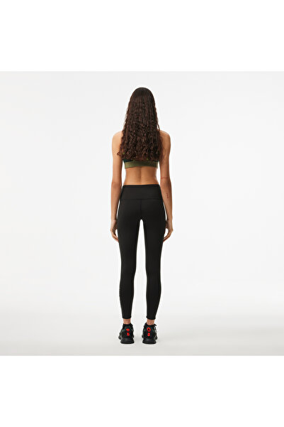 Lacoste Kadın Slim Fit Baskılı Siyah Tayt